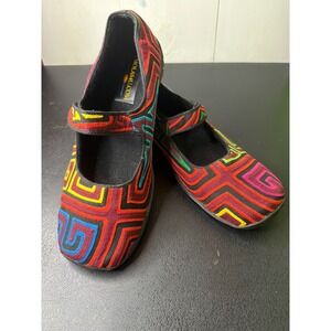 Molas4U Kuna Mola Art Mary Jane Flats Womens EU 41 US 10 Handmade